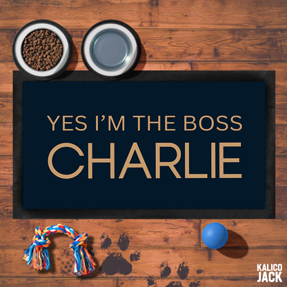 Personalised I'm the Boss Pet Feeding Mat