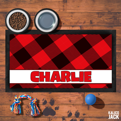 Personalised Lumberjack Pet Feeding Mat