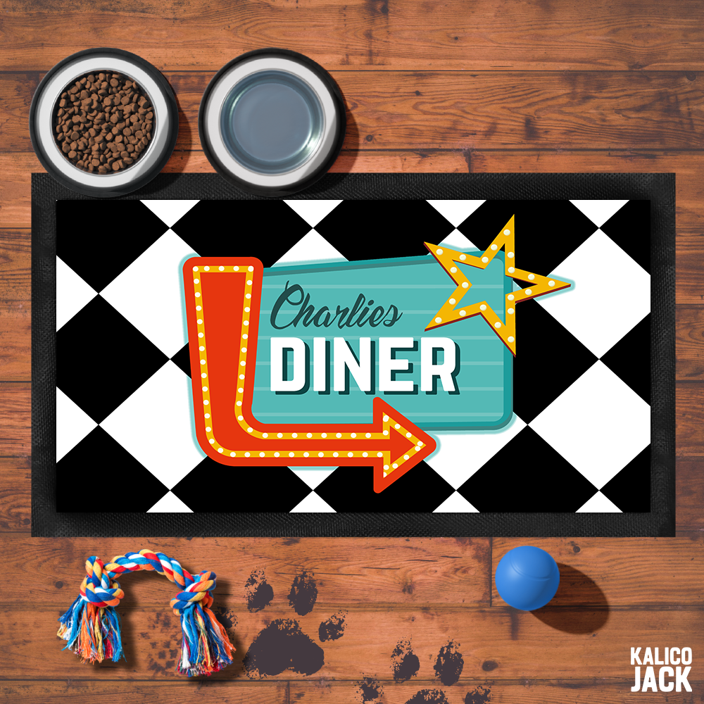 Personalised Diner Pet Feeding Mat