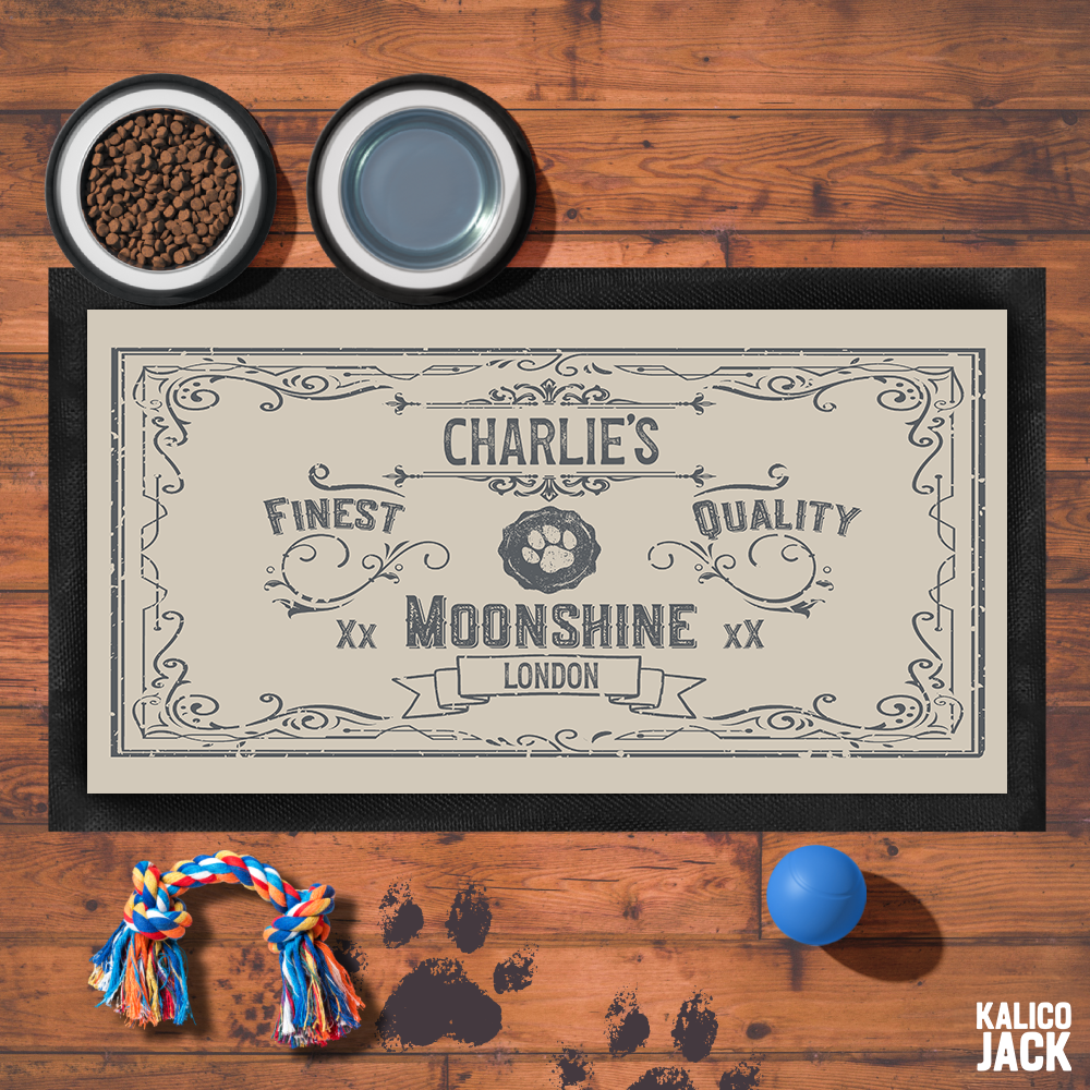 Personalised Moonshine Pet Feeding Mat