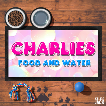 Personalised Bubbles Pet Feeding Mat