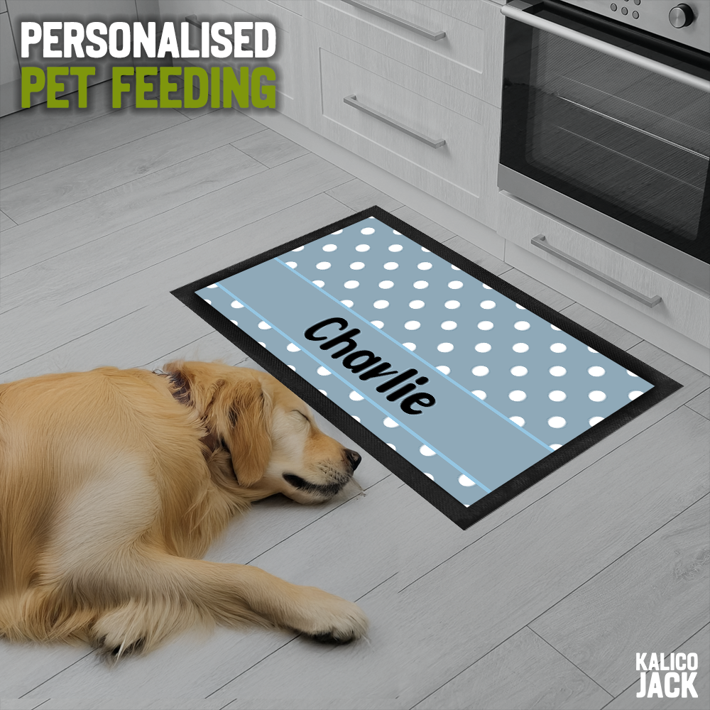 Personalised Dots Pet Feeding Mat