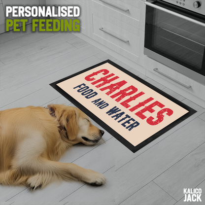 Personalised Rustic Western Pet Feeding Mat