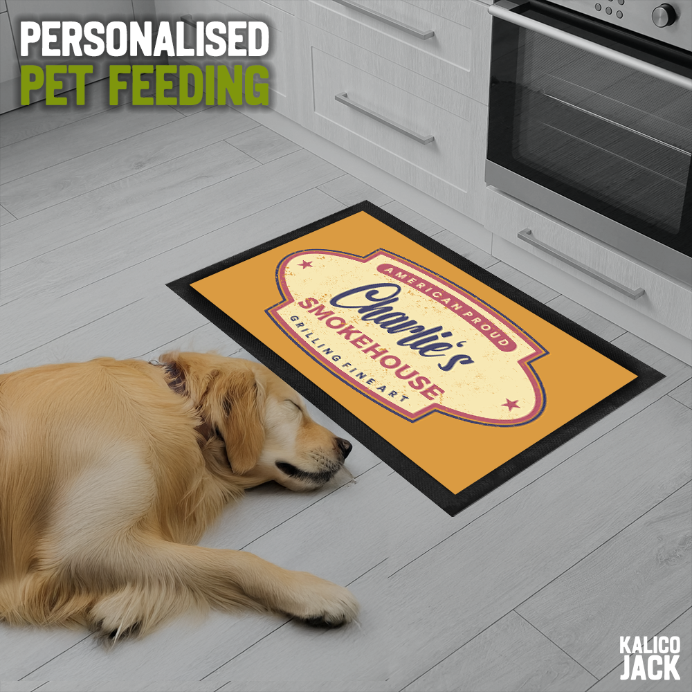 Personalised Smokehouse Pet Feeding Mat