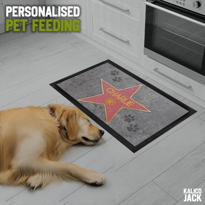 Personalised Walk of Fame Pet Feeding Mat