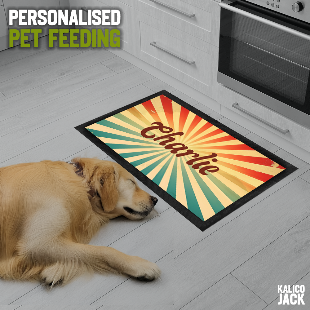 Personalised Sunburst Pet Feeding Mat