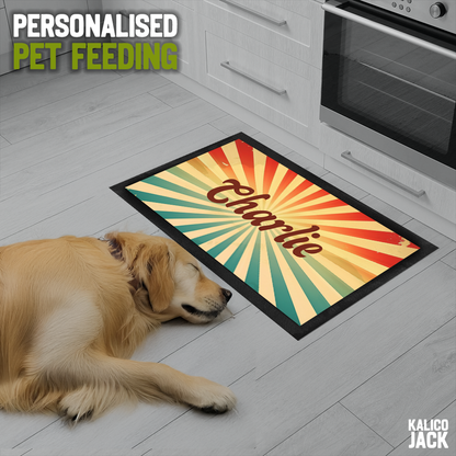 Personalised Sunburst Pet Feeding Mat