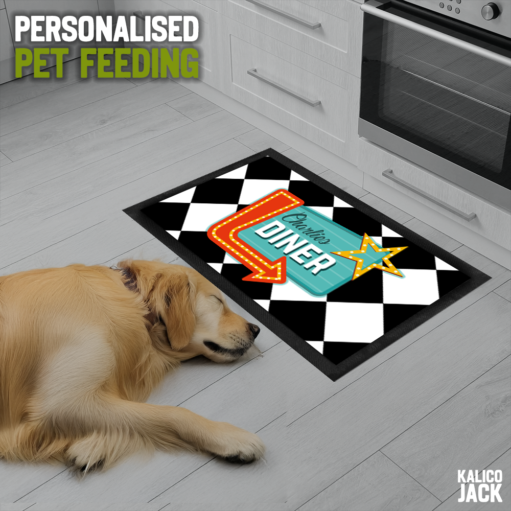 Personalised Diner Pet Feeding Mat
