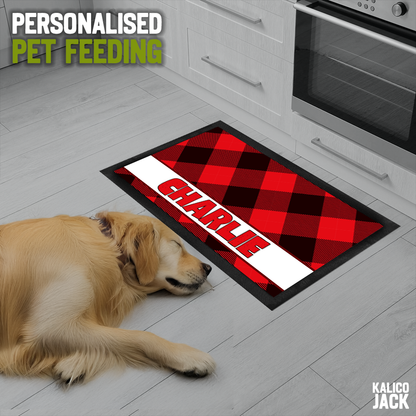 Personalised Lumberjack Pet Feeding Mat