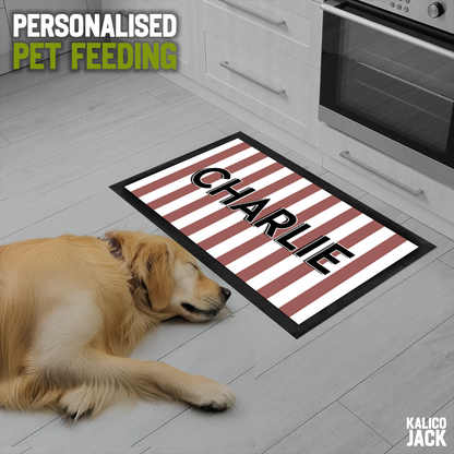 Personalised Stripes Pet Feeding Mat