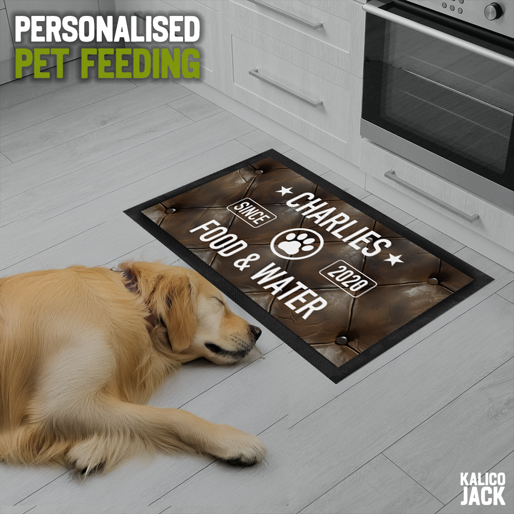 Personalised Gentleman's Club Pet Feeding Mat