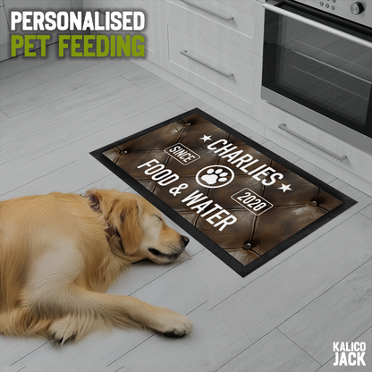 Personalised Gentleman's Club Pet Feeding Mat