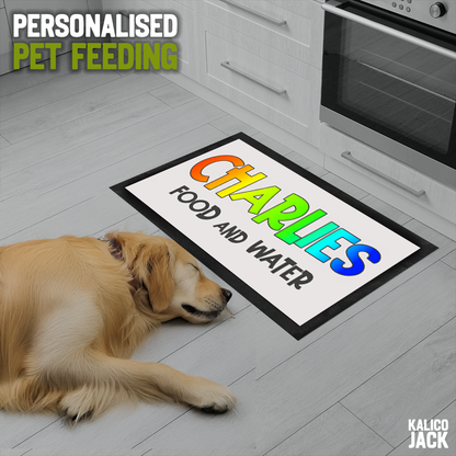 Personalised Colour Doodle Pet Feeding Mat