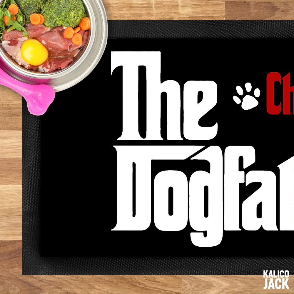 Personalised The Dogfather Pet Feeding Mat