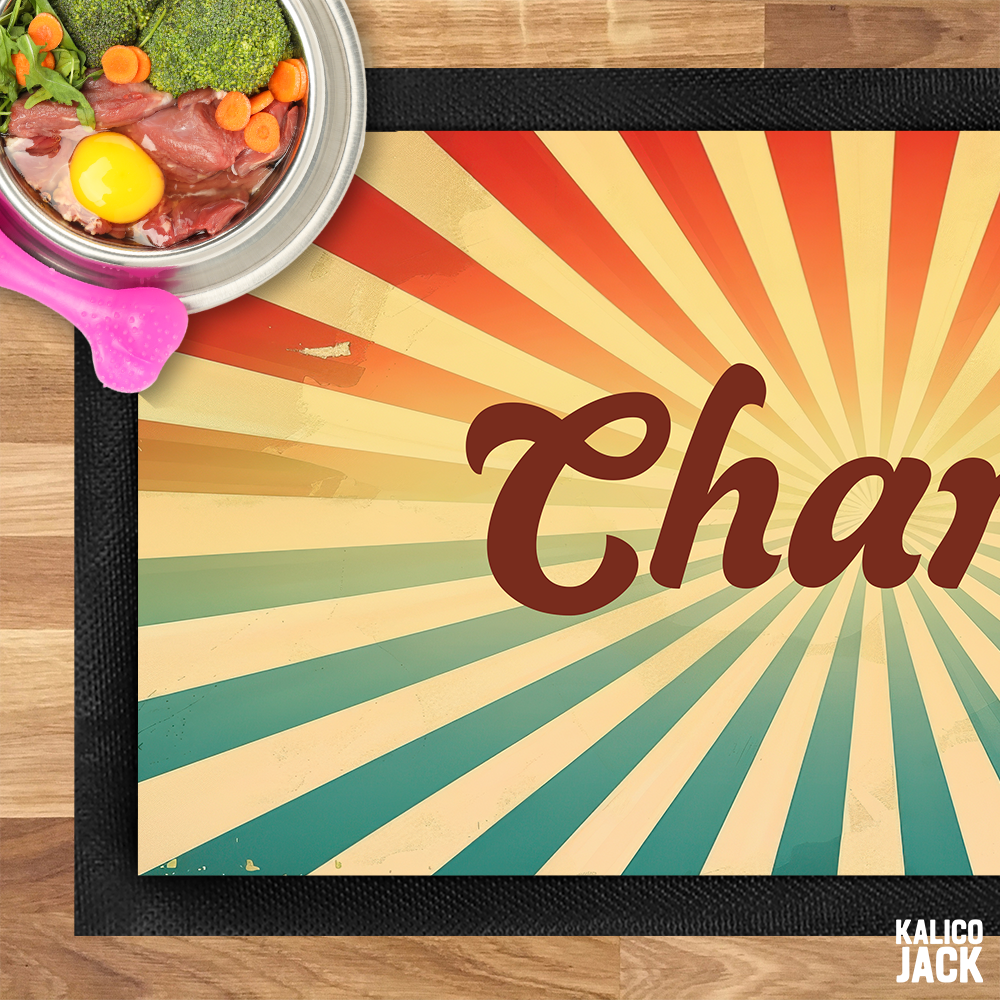 Personalised Sunburst Pet Feeding Mat