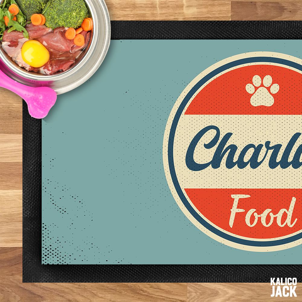 Personalised Retro Pet Feeding Mat