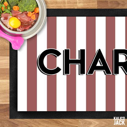 Personalised Stripes Pet Feeding Mat