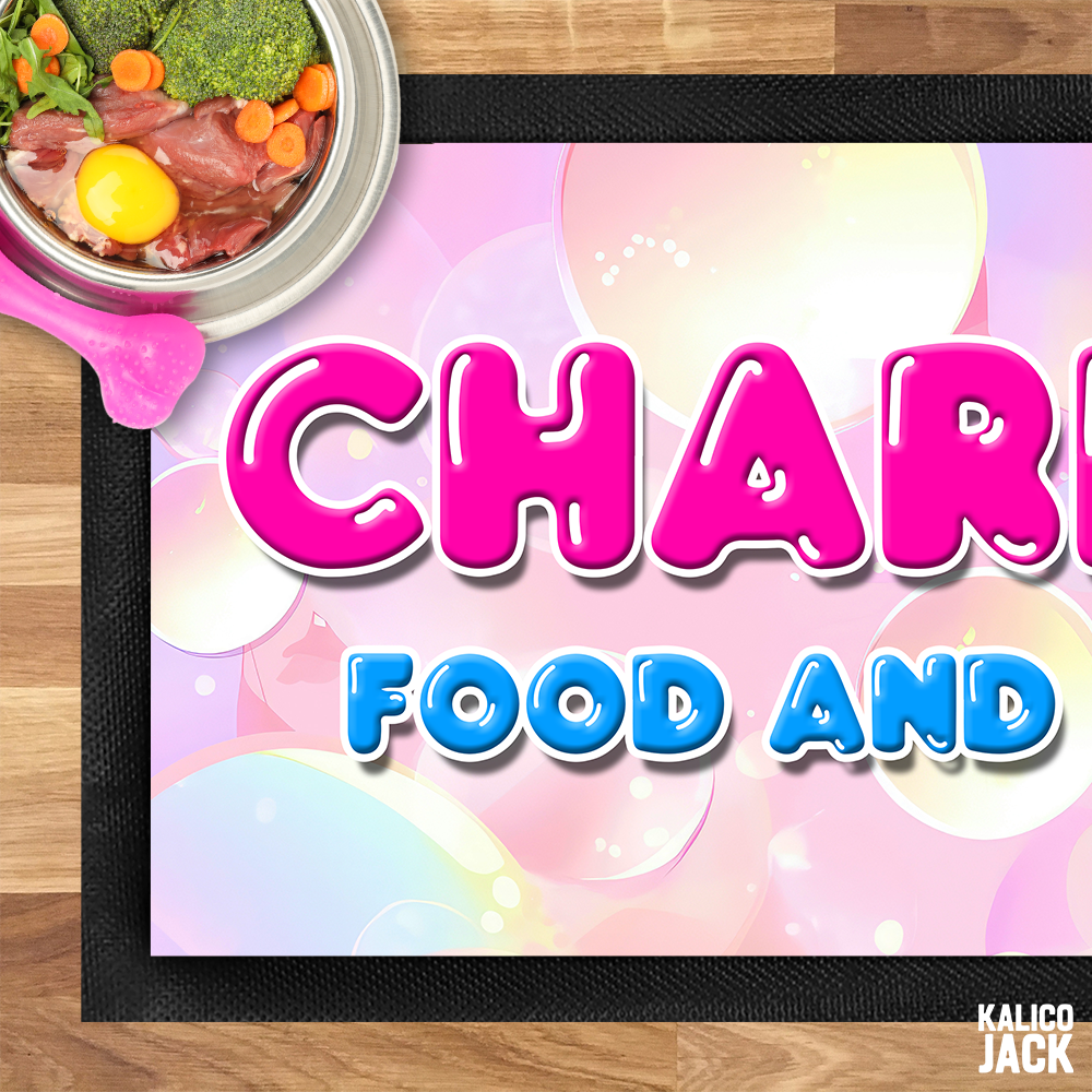 Personalised Bubbles Pet Feeding Mat