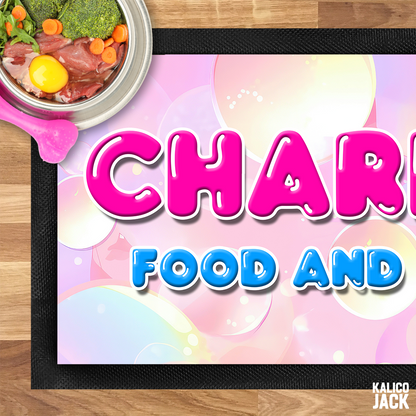 Personalised Bubbles Pet Feeding Mat