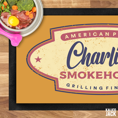 Personalised Smokehouse Pet Feeding Mat
