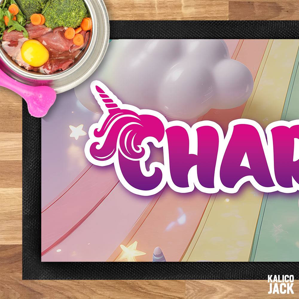 Personalised Unicorn Pet Feeding Mat