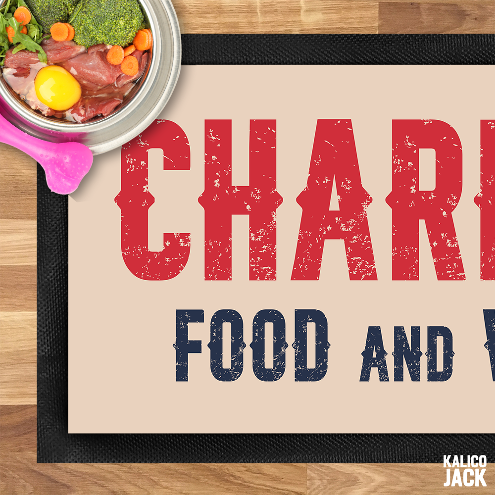 Personalised Rustic Western Pet Feeding Mat