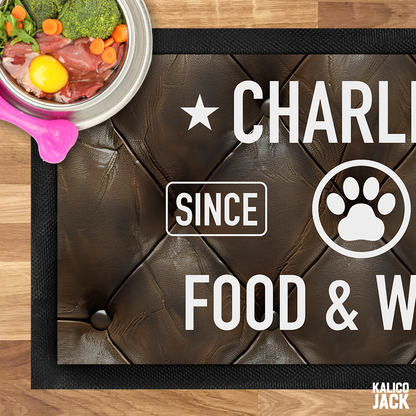 Personalised Gentleman's Club Pet Feeding Mat