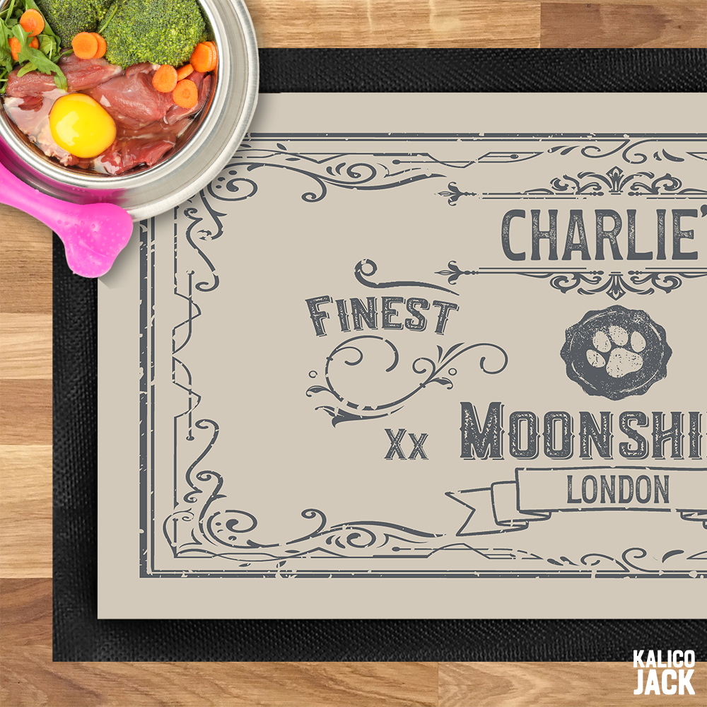 Personalised Moonshine Pet Feeding Mat