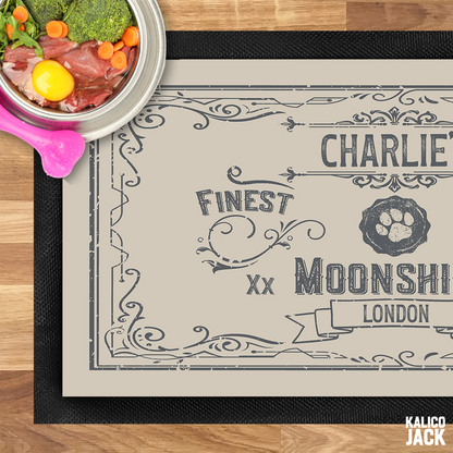 Personalised Moonshine Pet Feeding Mat