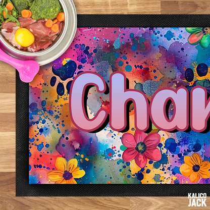 Personalised Paw Splash Pet Feeding Mat