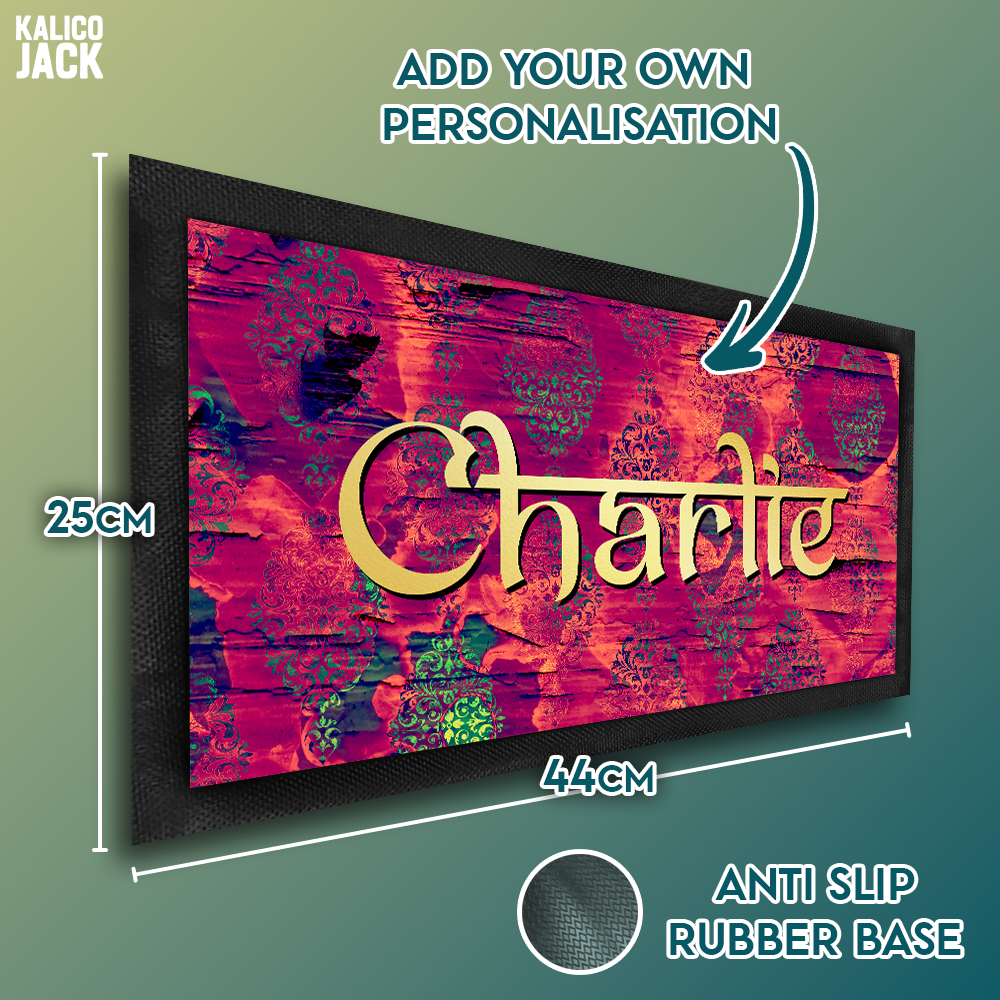 Personalised Saffron Thread Pet Feeding Mat