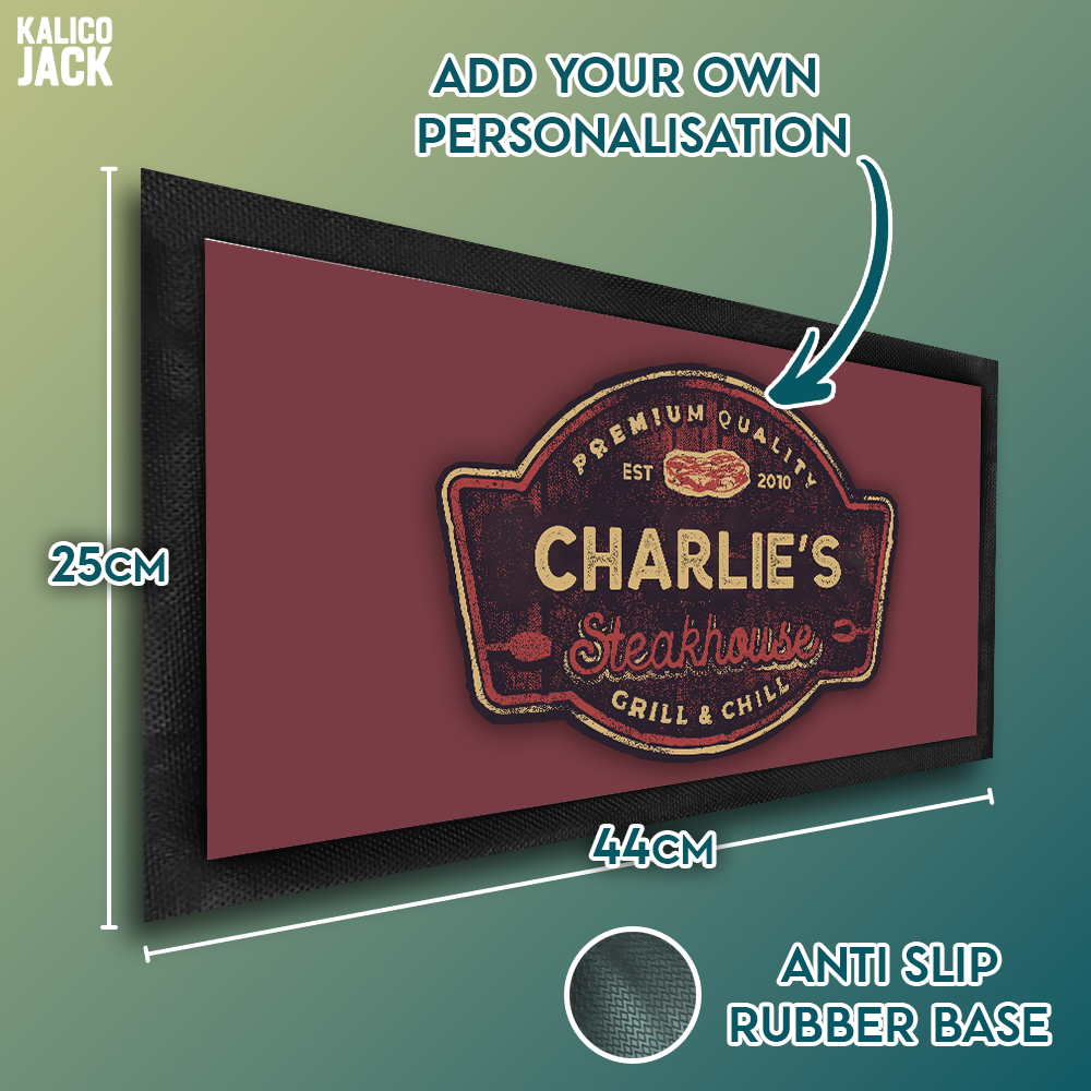 Personalised Steakhouse Pet Feeding Mat