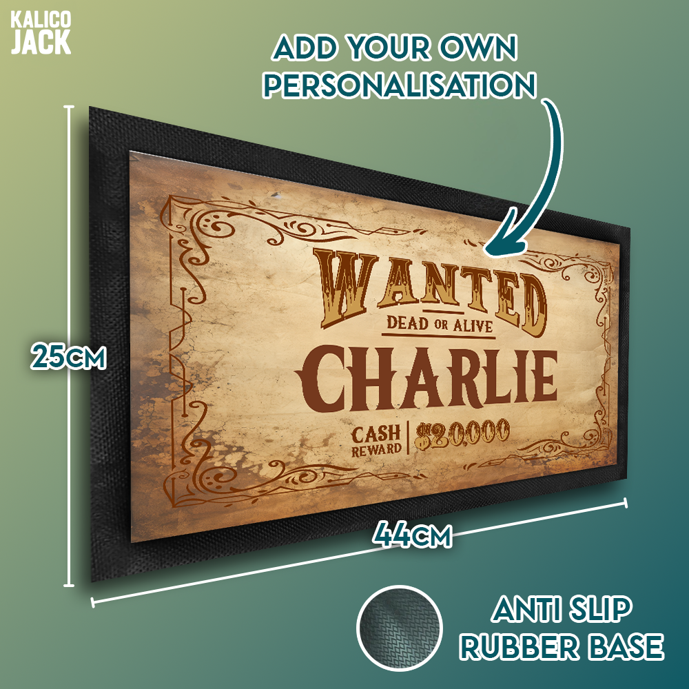 Personalised Wanted Pet Feeding Mat