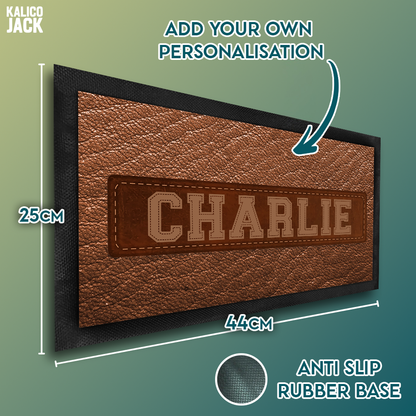 Personalised Leather Pet Feeding Mat