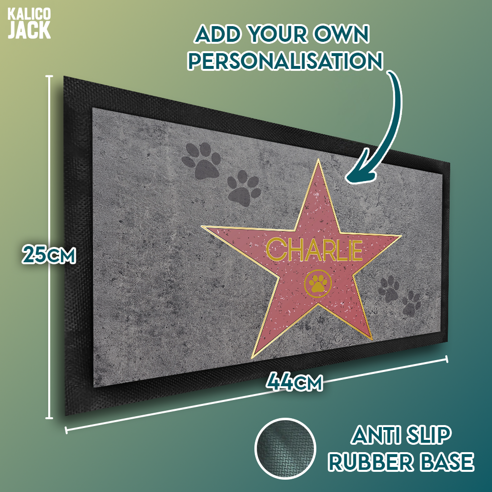 Personalised Walk of Fame Pet Feeding Mat