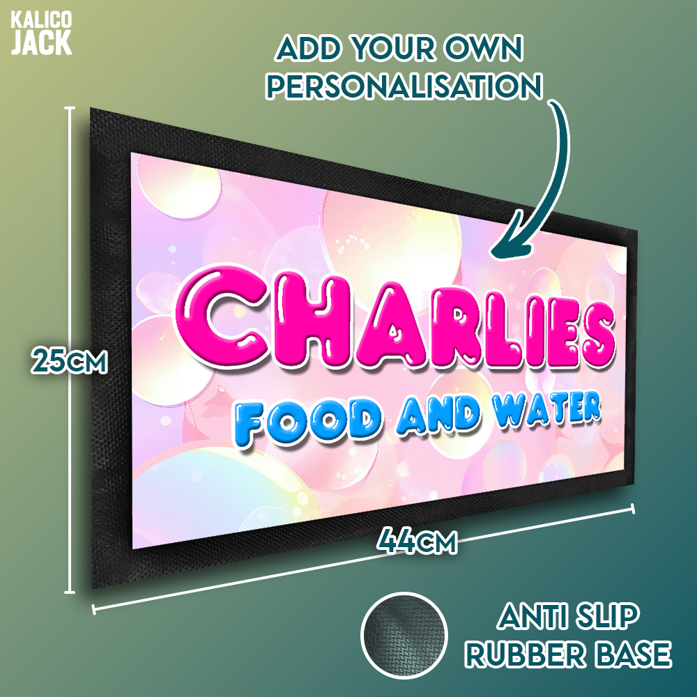 Personalised Bubbles Pet Feeding Mat