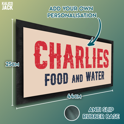 Personalised Rustic Western Pet Feeding Mat