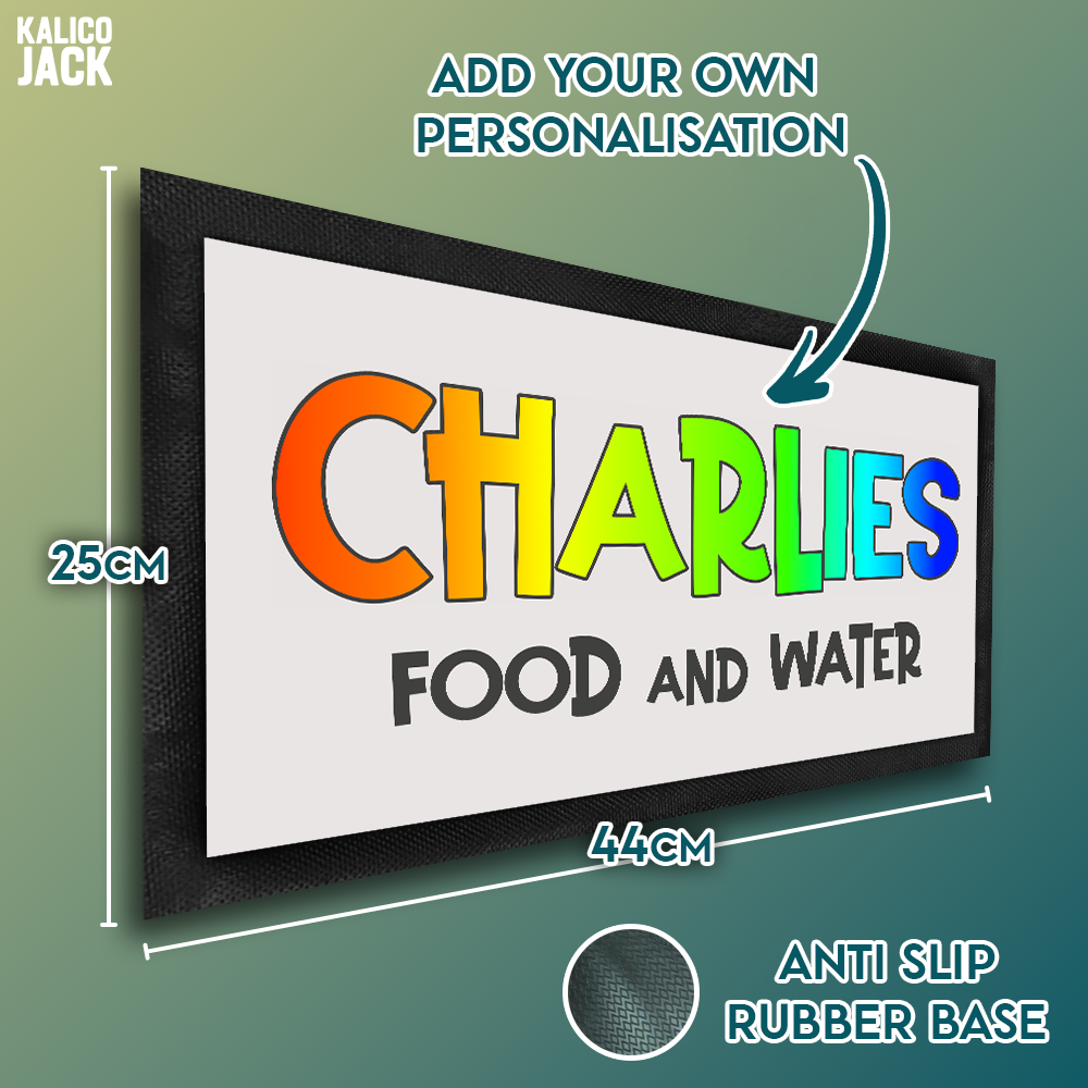 Personalised Colour Doodle Pet Feeding Mat