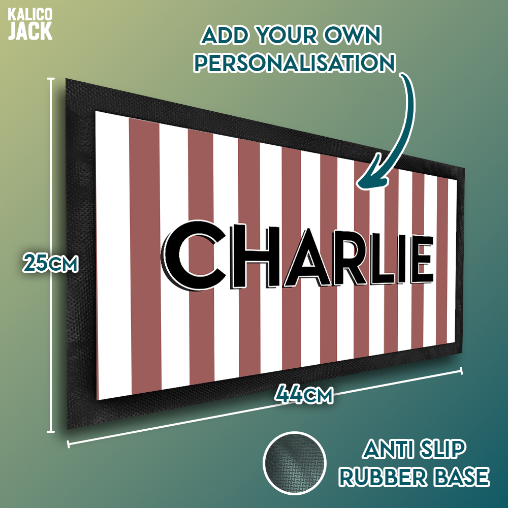 Personalised Stripes Pet Feeding Mat