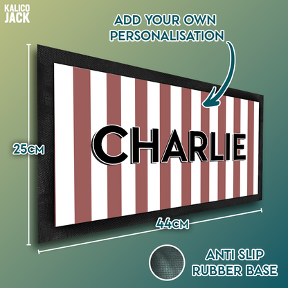 Personalised Stripes Pet Feeding Mat