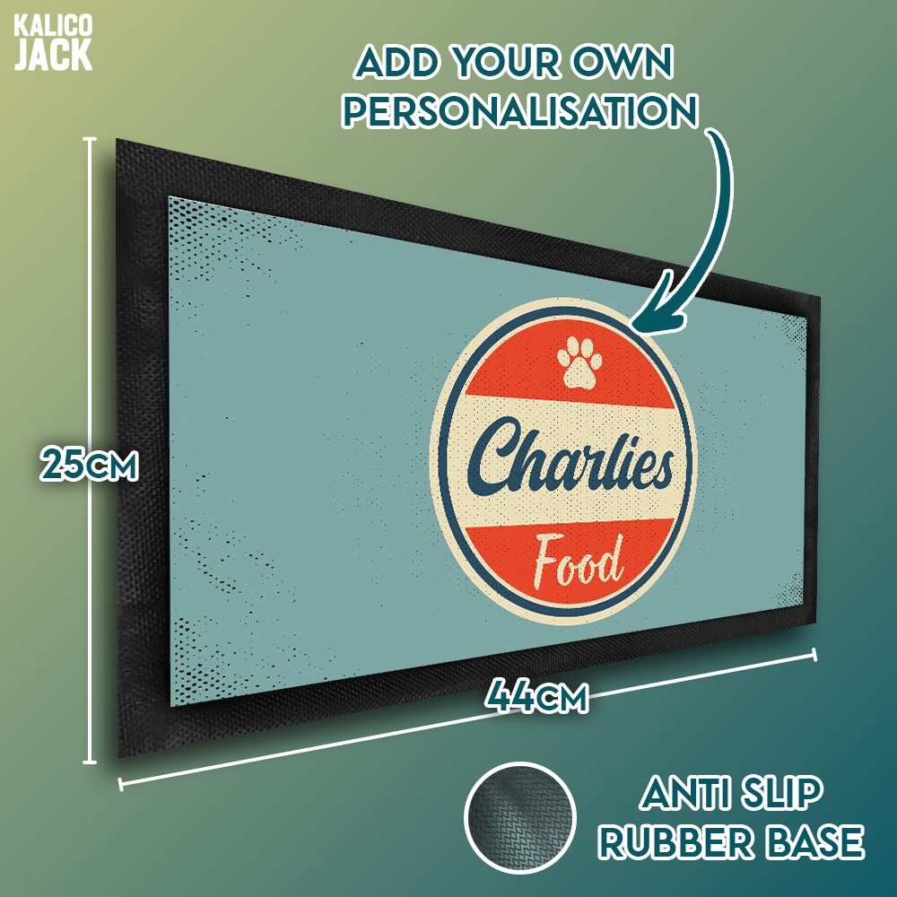 Personalised Retro Pet Feeding Mat