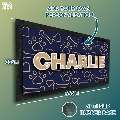 Personalised Paws and Bones Pet Feeding Mat